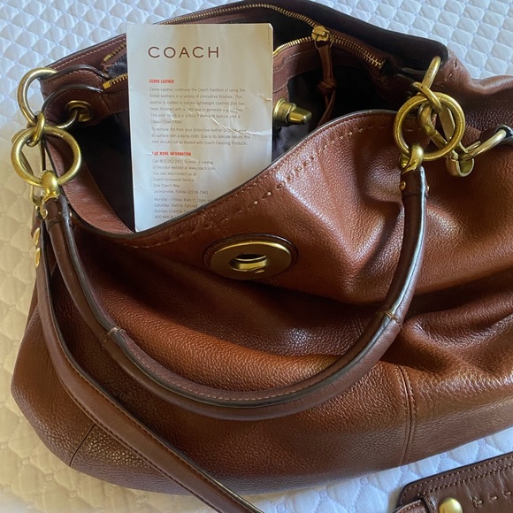 Coach Rich Brown Leather Shoulder Bag - Picture 2 of 3